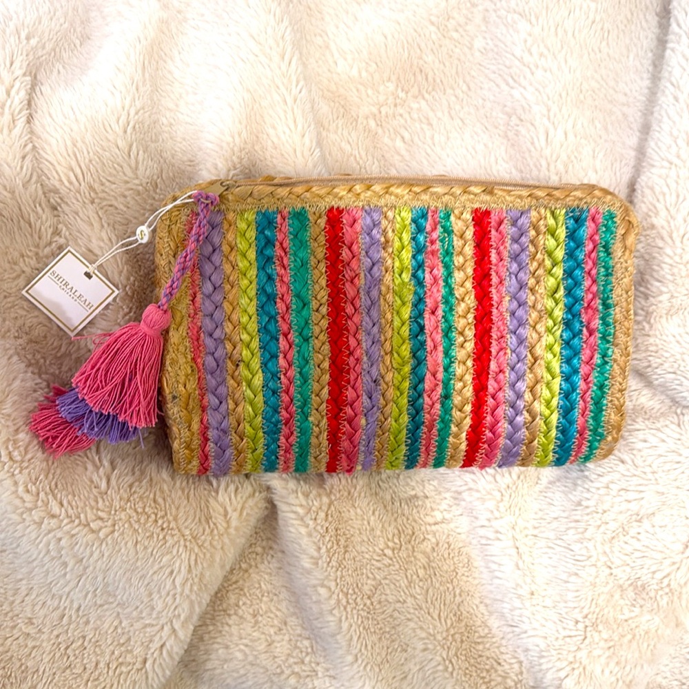 Shiraleah Chicago Striped Woven Clutch NWT